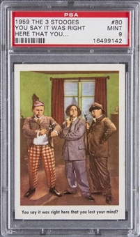 1959 Fleer "Three Stooges" #80 "You Say It Was… " – PSA MINT 9